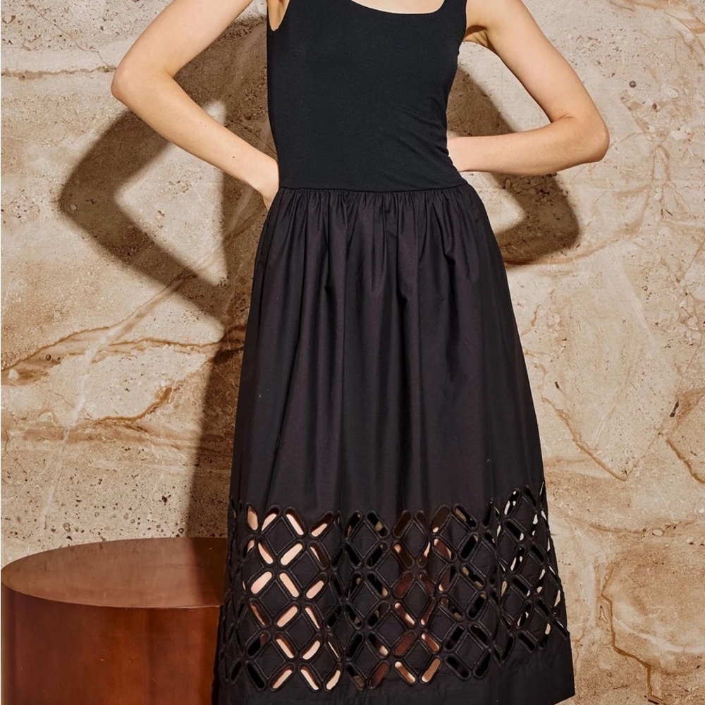 Rails Black Maxi Dress with Cut-Out Design